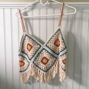 Boho Crotchet Top - summer tank top shirt